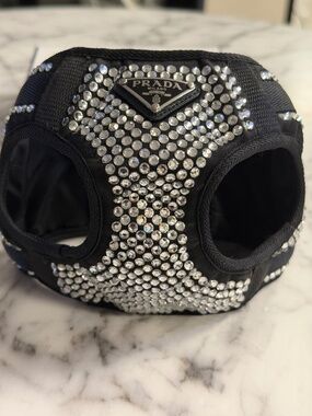 Prada Crystal Studded Dog Harness **Like New**